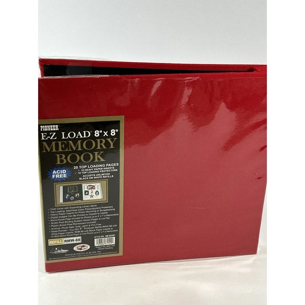 Pioneer E-Z Load 8 x 8 Memory Book Acid Free 20 Top Loading Pages NEW Red